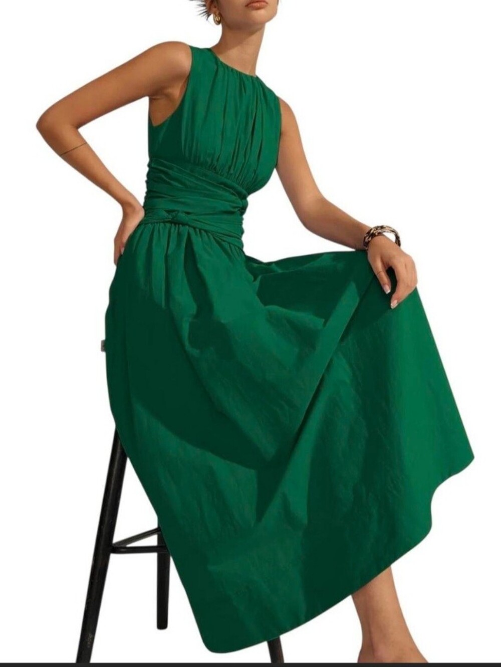 Ruched Waist Maxi Dress.
